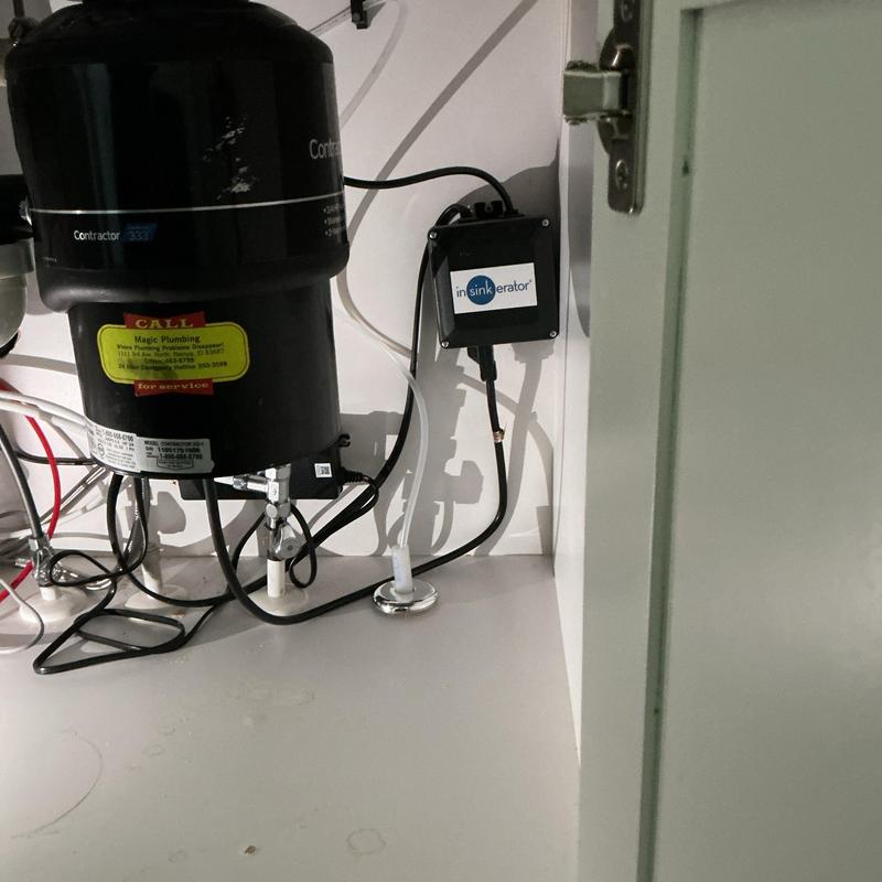 Garbage disposal and Insinkerator air switch installation under sink Garbage disposal and Insinkerator air switch installation under sink