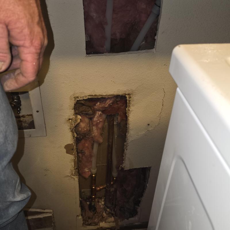 Three-quarter inch water line reroute above slab leak Three-quarter inch water line reroute above slab leak
