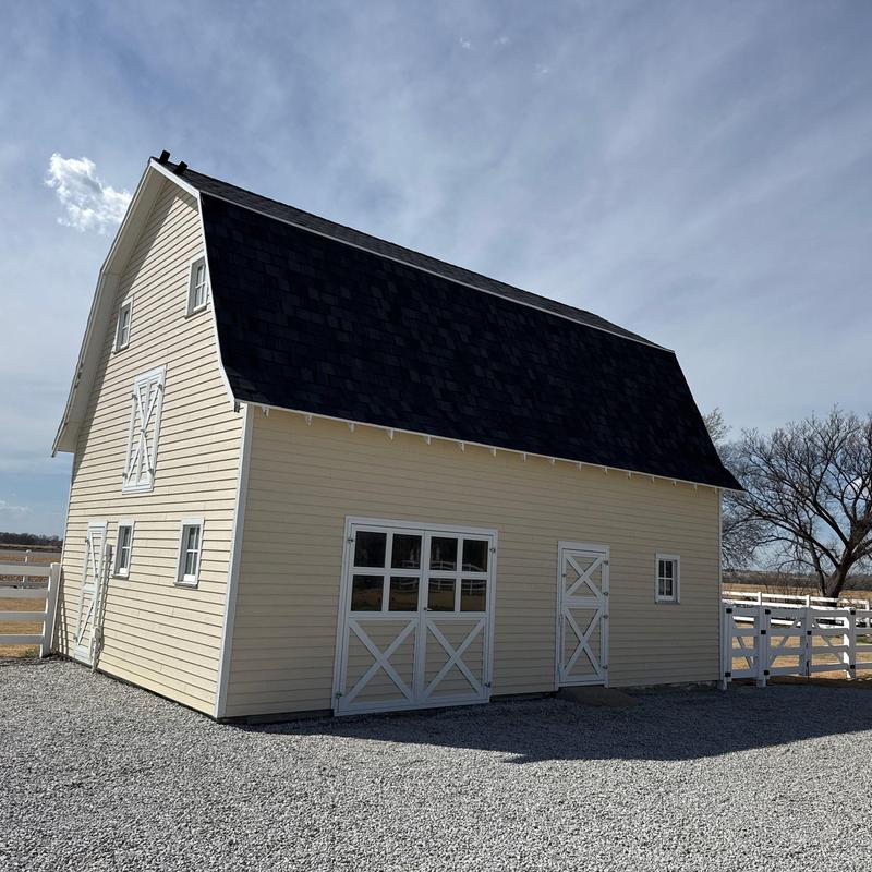 Certainteed Belmont IR shingle roof on barn exterior Certainteed Belmont IR shingle roof on barn exterior