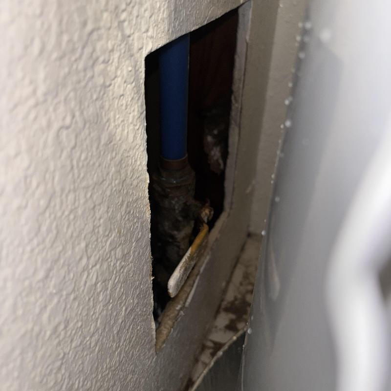 Water shut-off valve behind wall access panel