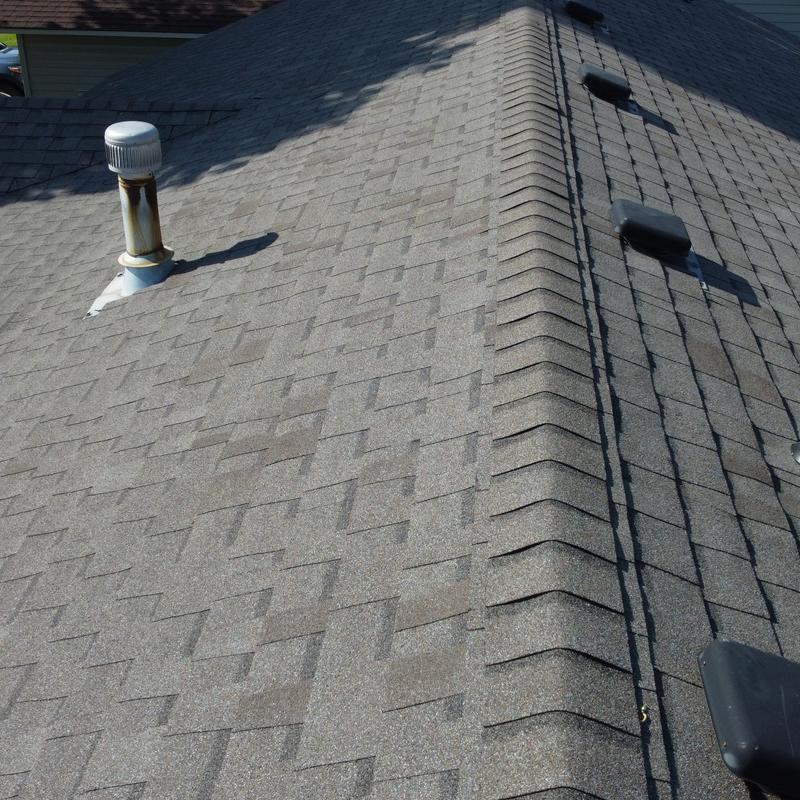 Pabco Premier shingles roof with vents in weathered wood Pabco Premier shingles roof with vents in weathered wood