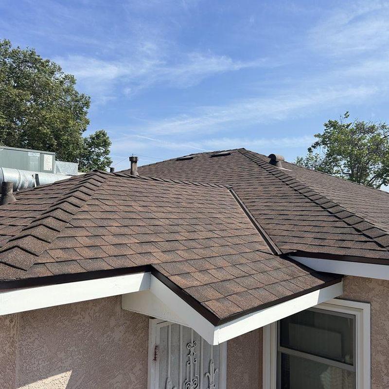 Shingle roof with new installation on residential home Shingle roof with new installation on residential home