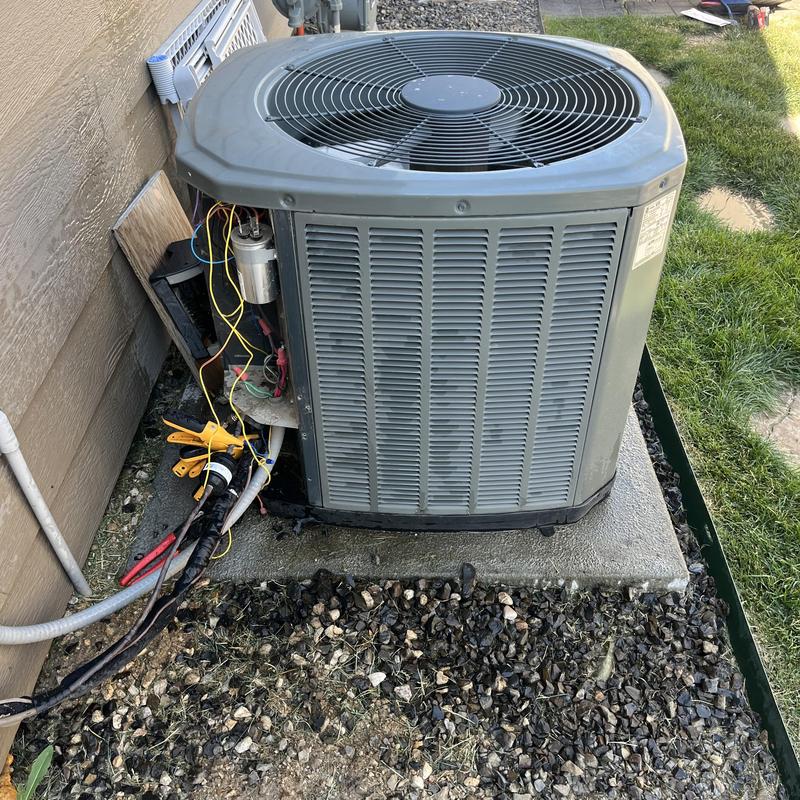 Condenser unit with exposed wiring and pressure switch repair Condenser unit with exposed wiring and pressure switch repair
