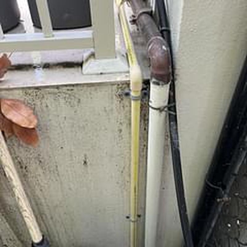 CPVC condensate drain rerouted to gravel area CPVC condensate drain rerouted to gravel area