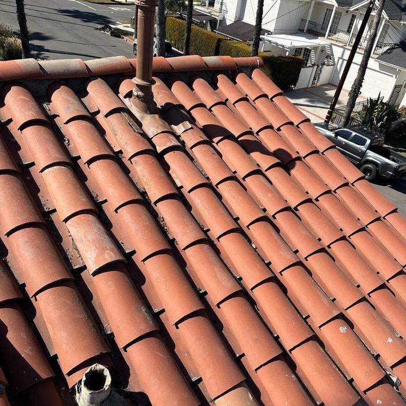 Tile roof with vent pipe flashing inspection in Garden Grove Tile roof with vent pipe flashing inspection in Garden Grove