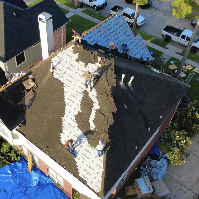 Architectural shingle roof installation with underlayment