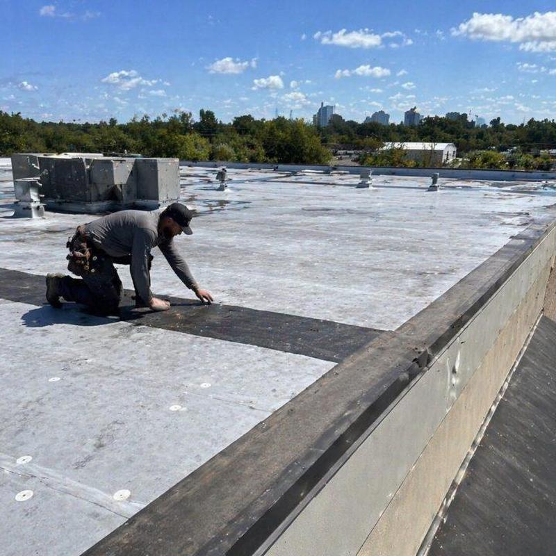 Commercial flat roofing membrane inspection and repair Commercial flat roofing membrane inspection and repair