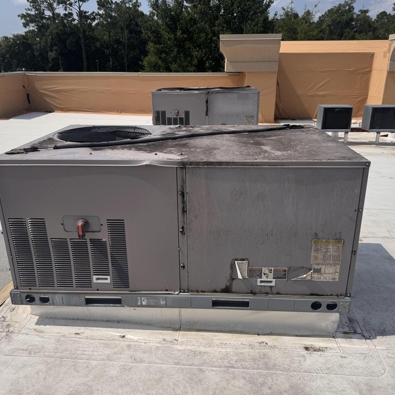 RTU rooftop HVAC unit on commercial roof