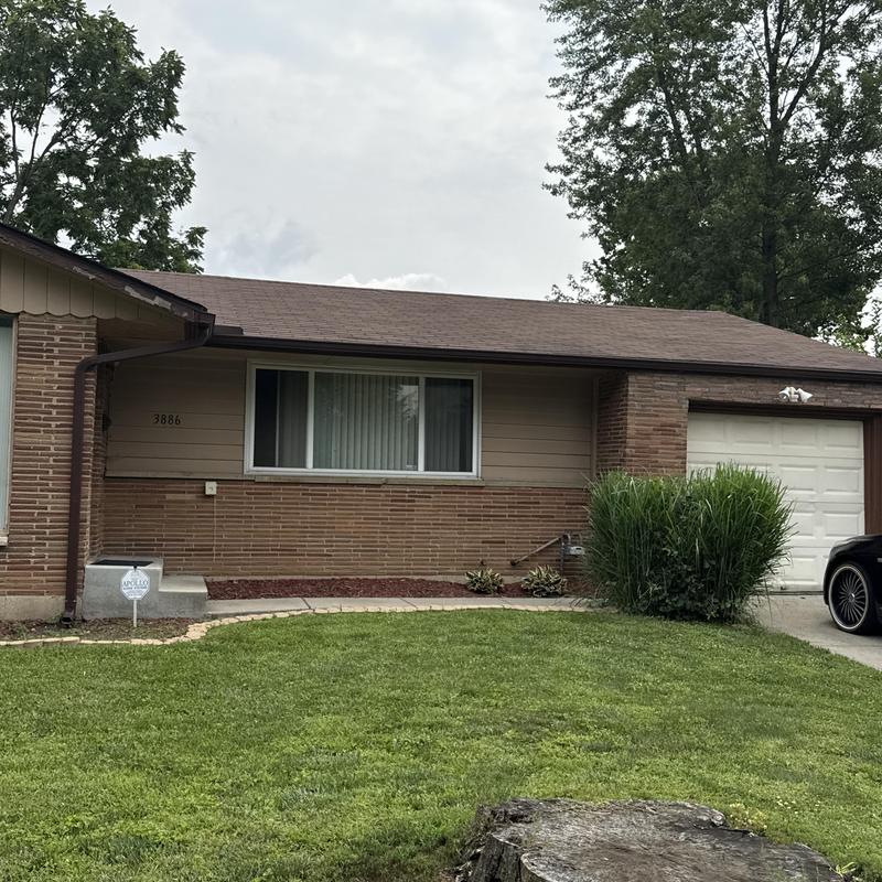 Roof shingles damage and missing shingles inspection on house