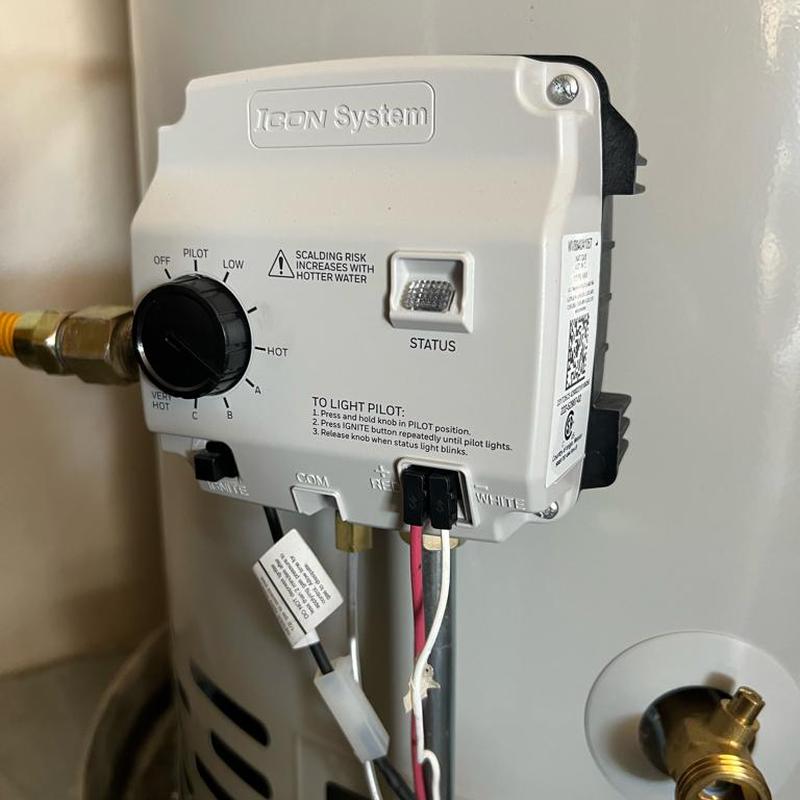 Gas control valve on Bradford White water heater Gas control valve on Bradford White water heater