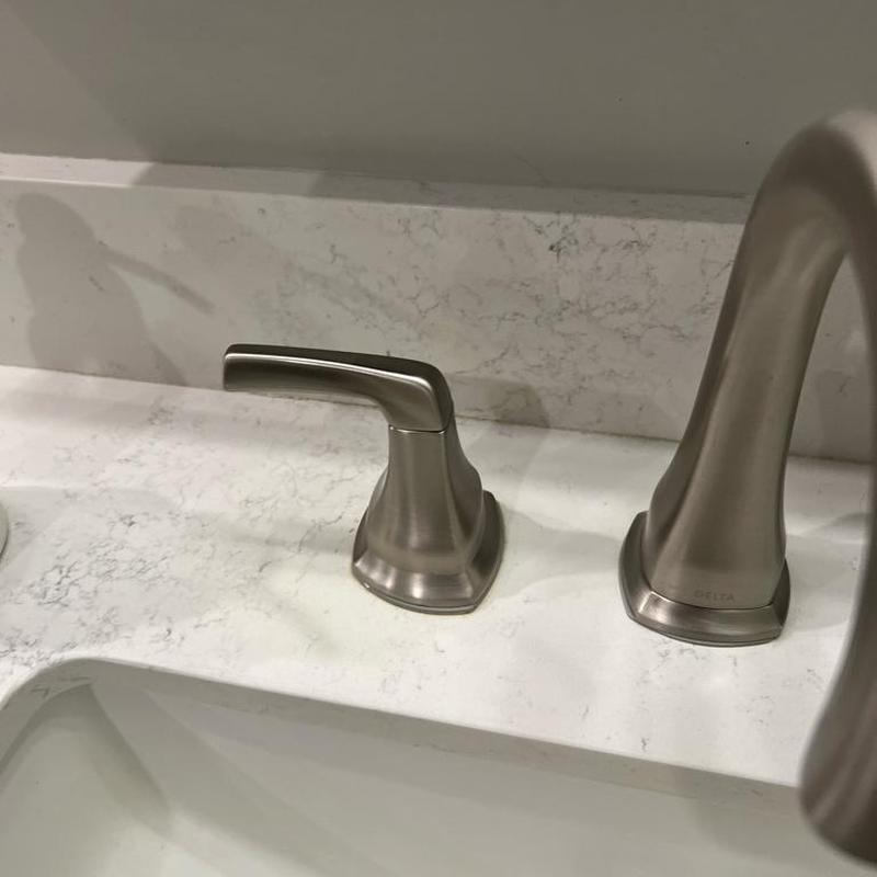 Delta bathroom faucet cartridge and spout installed Delta bathroom faucet cartridge and spout installed