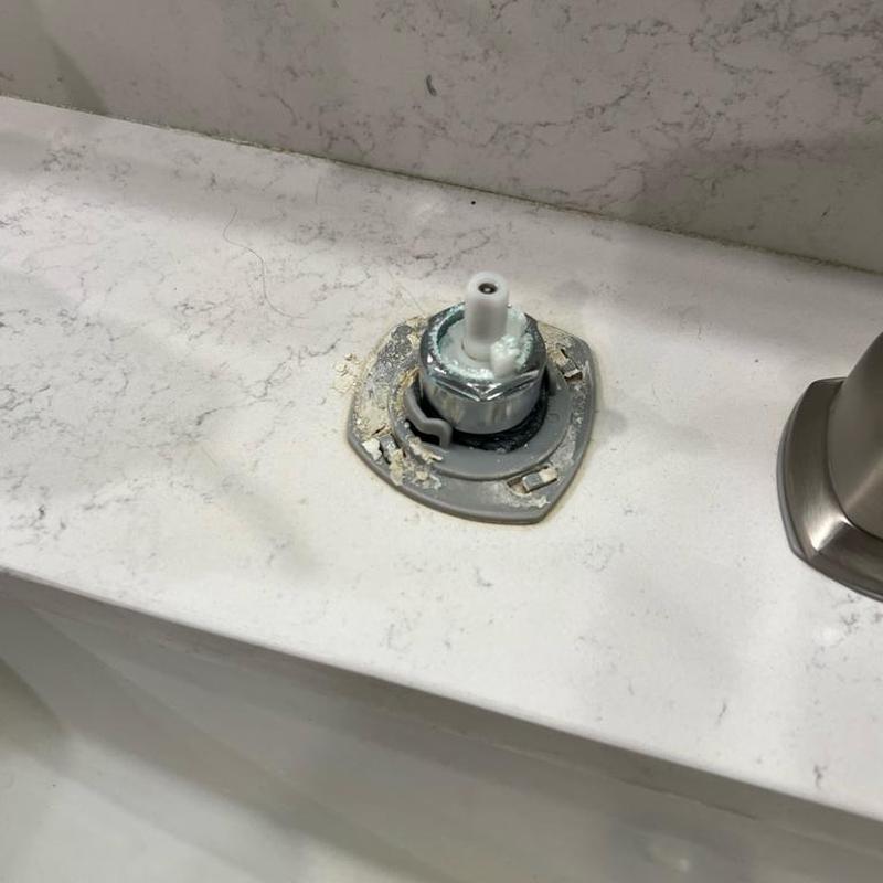 Hot-side faucet cartridge on bathroom sink replaced Hot-side faucet cartridge on bathroom sink replaced