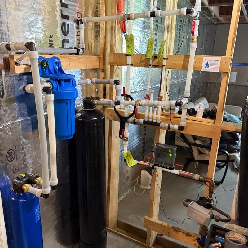 Saltless water softener system with filter installation Saltless water softener system with filter installation