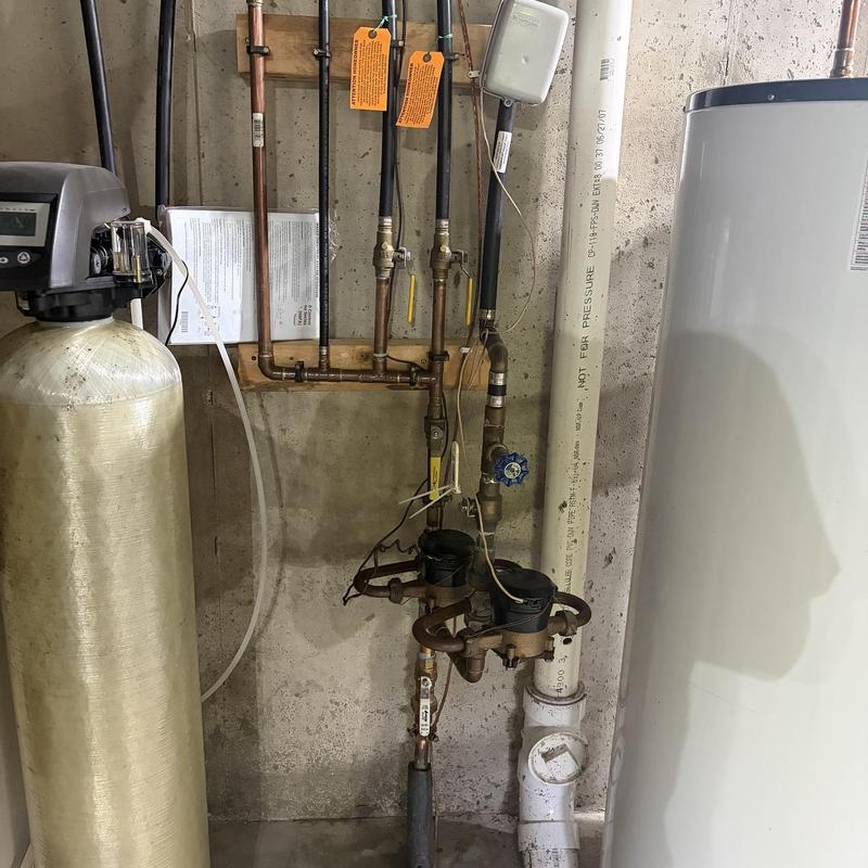 Main ball valve and water meters with piping system Main ball valve and water meters with piping system