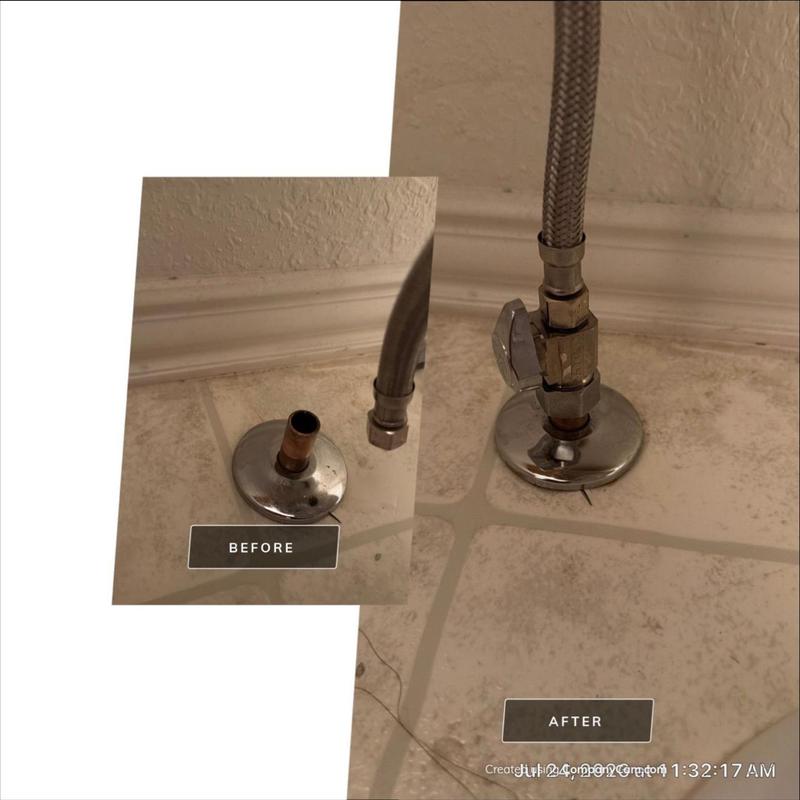Toilet quarter turn isolation valve replacement before and after