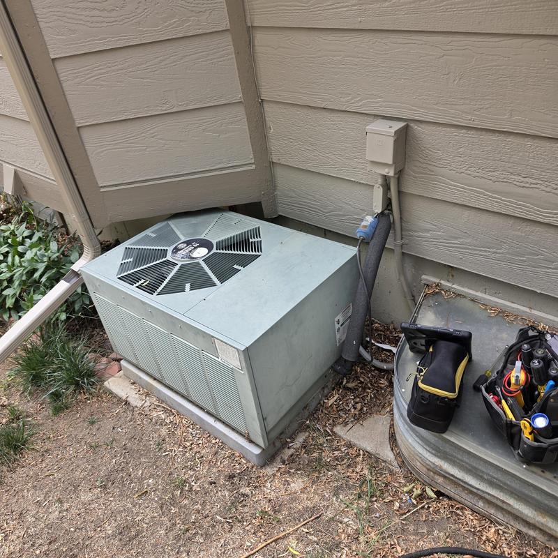 Rheem air conditioner with hard start compressor saver installed Rheem air conditioner with hard start compressor saver installed