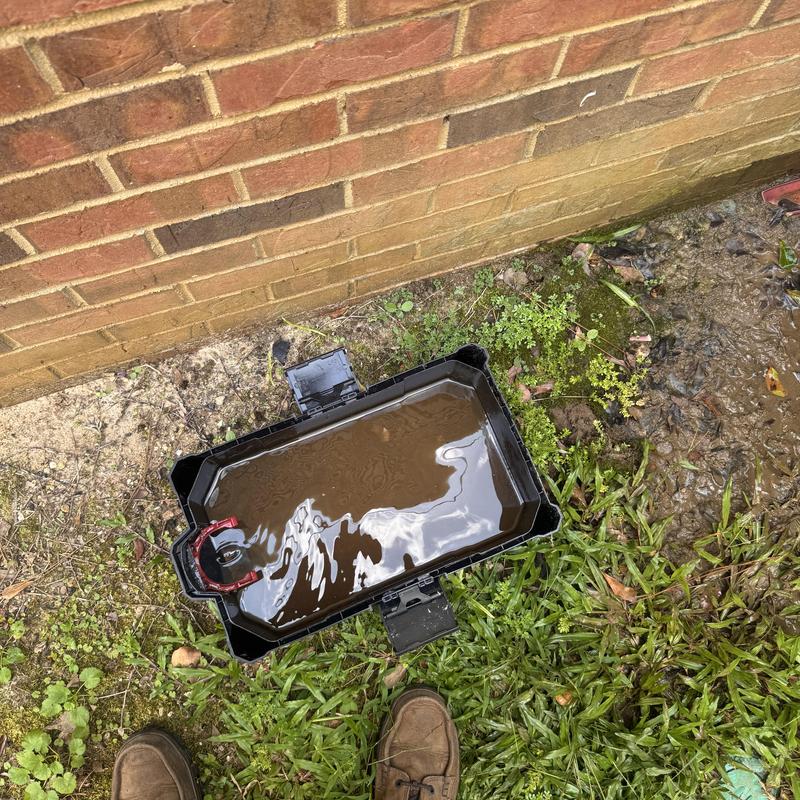 Heat pump condensate drain pan with standing water