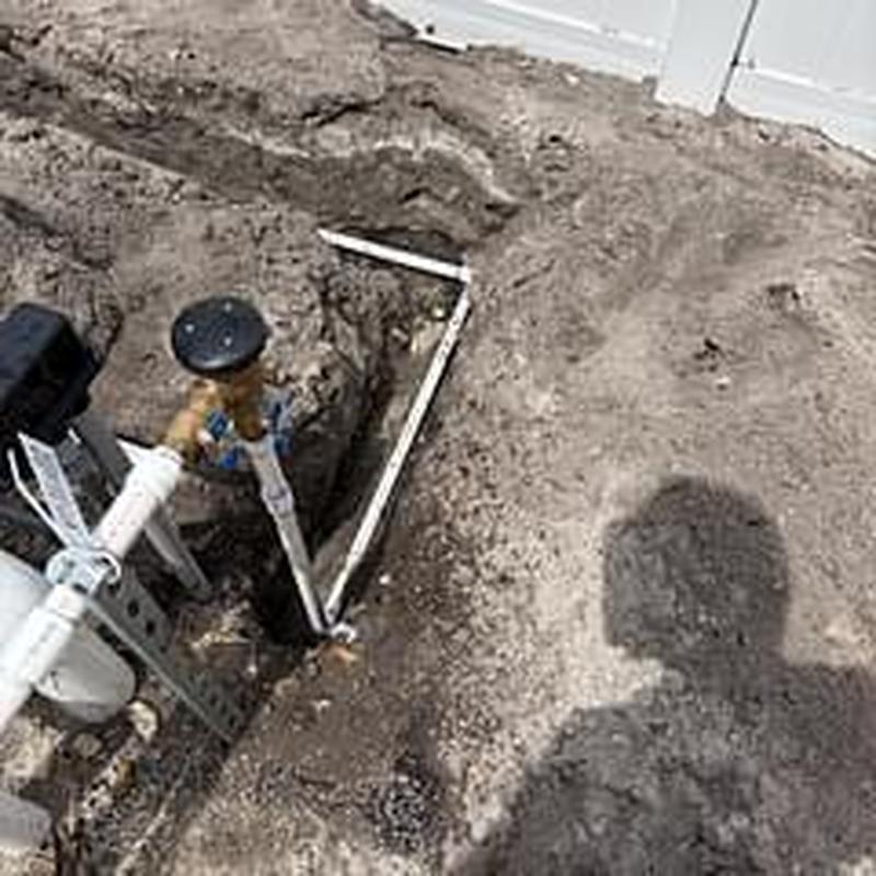 PVC pool filler pipe rerun 12" below grade in trench PVC pool filler pipe rerun 12" below grade in trench