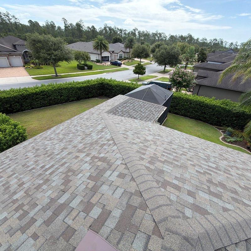 Owens Corning shingle roof with new ridge cap