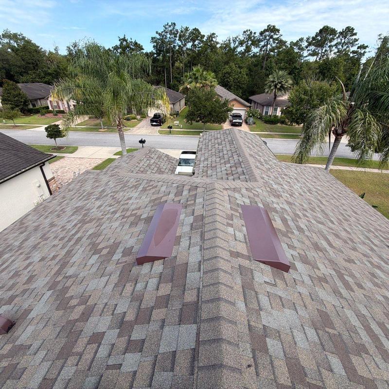 Owens Corning asphalt shingle roof with vents in Jacksonville Beach