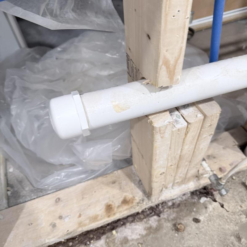 Backwater valve with capped basement bath drains Backwater valve with capped basement bath drains
