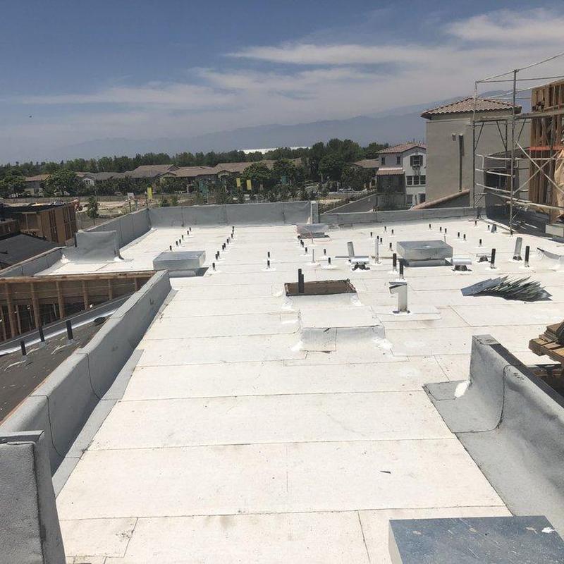 Commercial flat roof membrane inspection in Mission Viejo Commercial flat roof membrane inspection in Mission Viejo