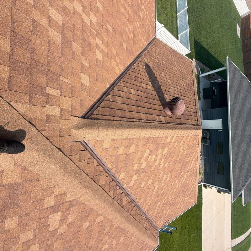 Asphalt shingle roof inspection with vent turbine Asphalt shingle roof inspection with vent turbine