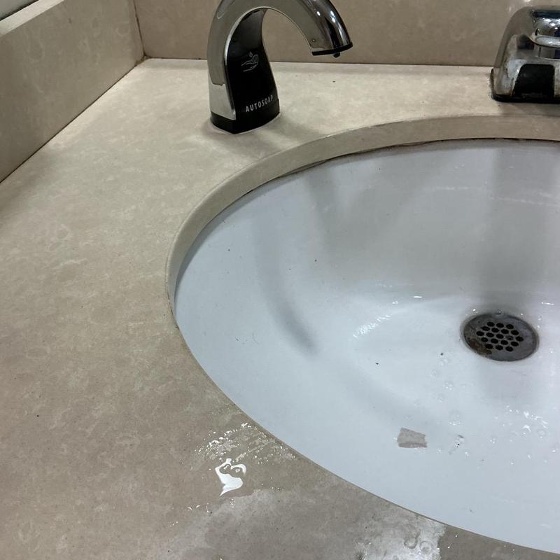 Soap dispenser by sink countertop installation Soap dispenser by sink countertop installation