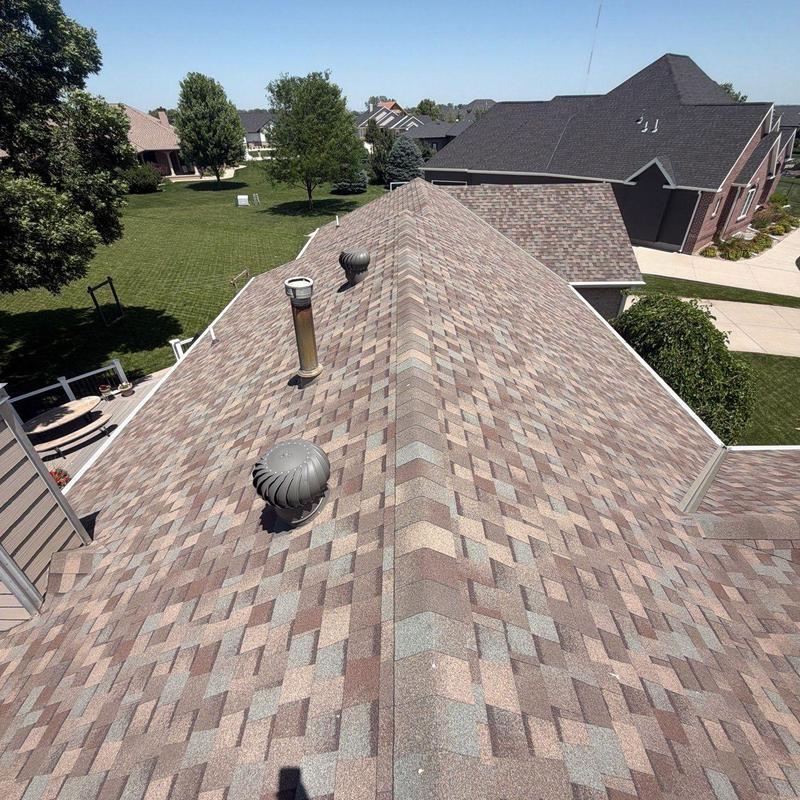 Asphalt shingle roof with vents and chimney inspection Asphalt shingle roof with vents and chimney inspection