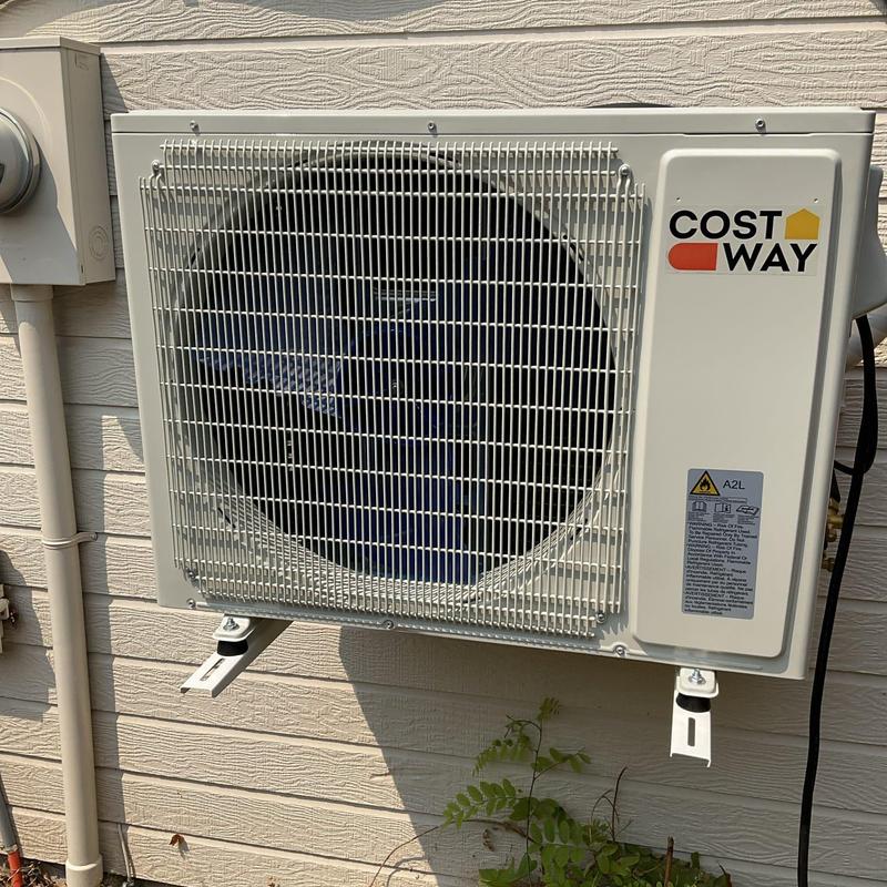 Heat pump outdoor unit with airflow obstruction issue