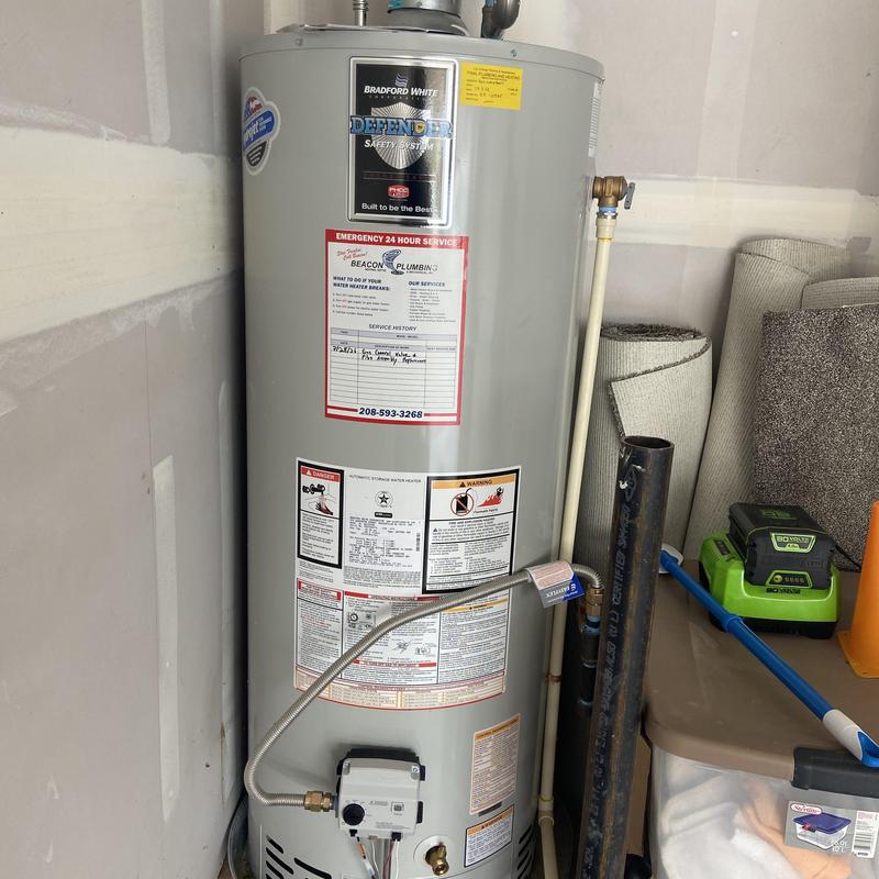 Water heater gas control valve with new piping Water heater gas control valve with new piping