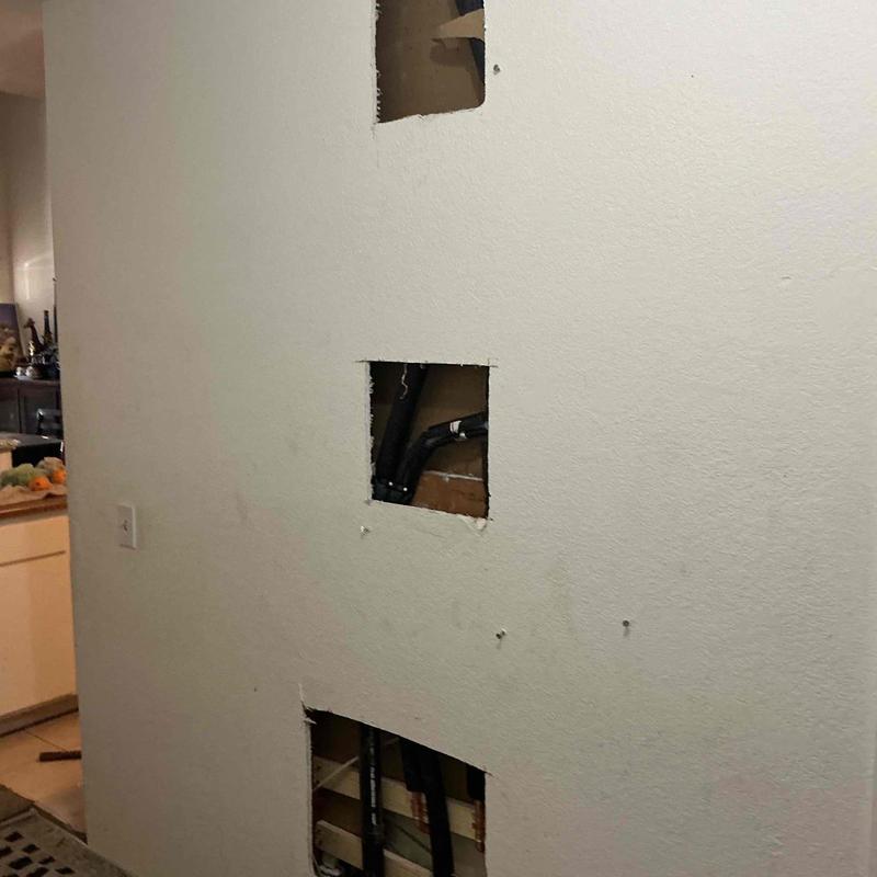 PEX-A water lines and valves in wall cutouts PEX-A water lines and valves in wall cutouts