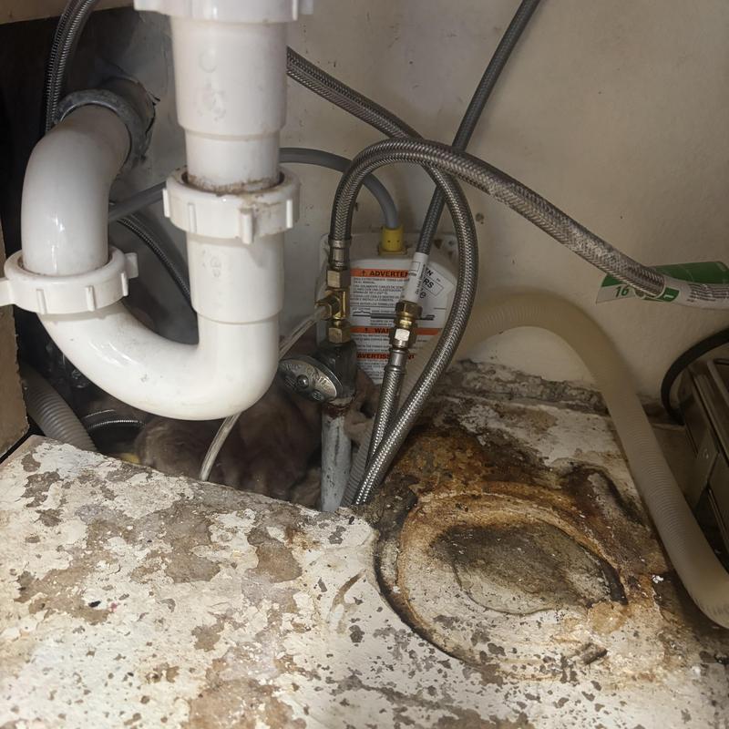 Refrigerator waterline installation under kitchen sink