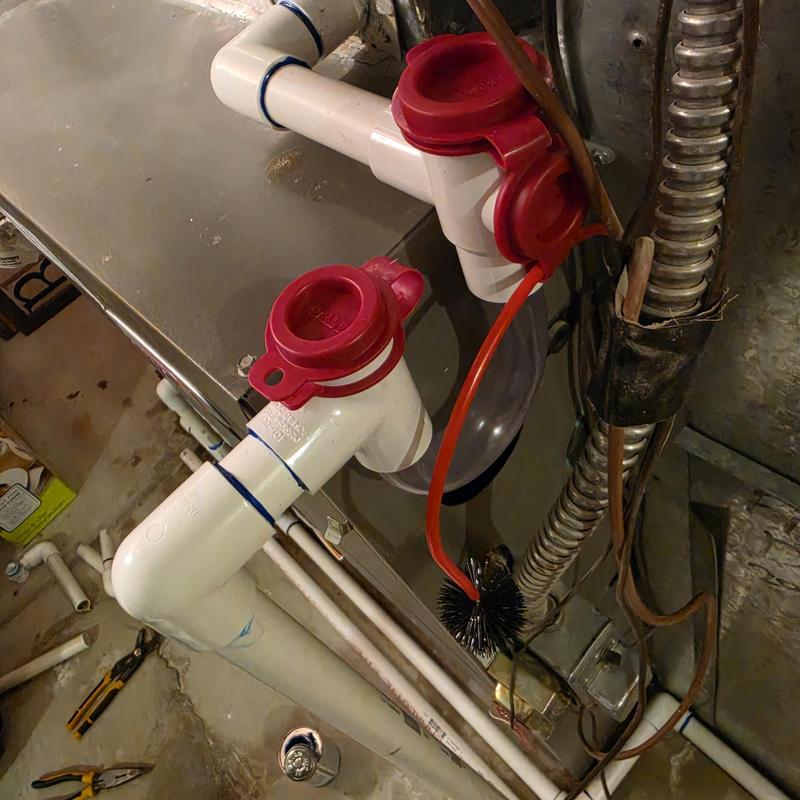 Lennox AC drain line with new P trap and cleanouts Lennox AC drain line with new P trap and cleanouts