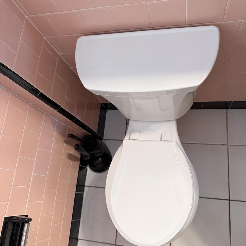 Kohler toilet with emergency shut off installed