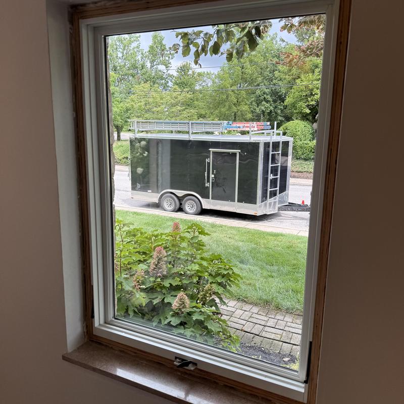Andersen window installation with trim in Bexley, Ohio Andersen window installation with trim in Bexley, Ohio