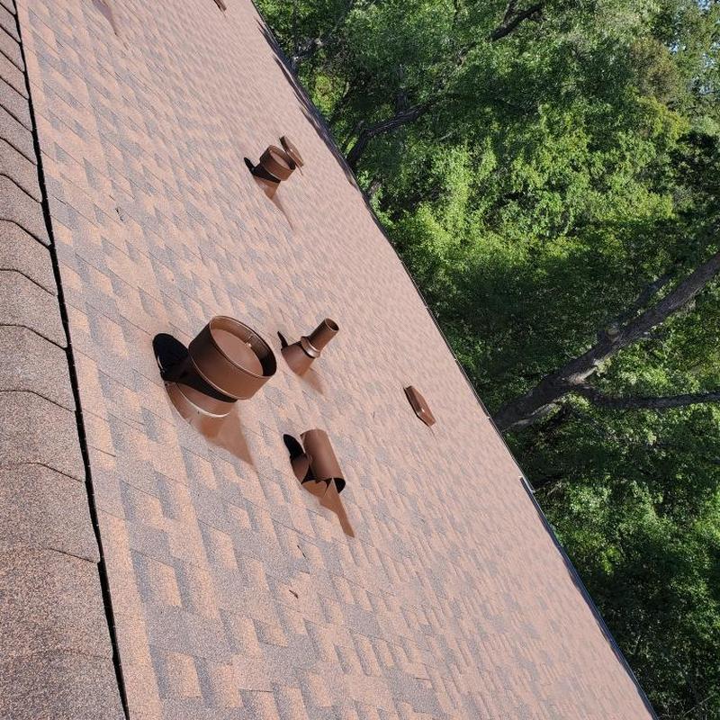 GAF asphalt shingle roof with vent pipes in Sonora