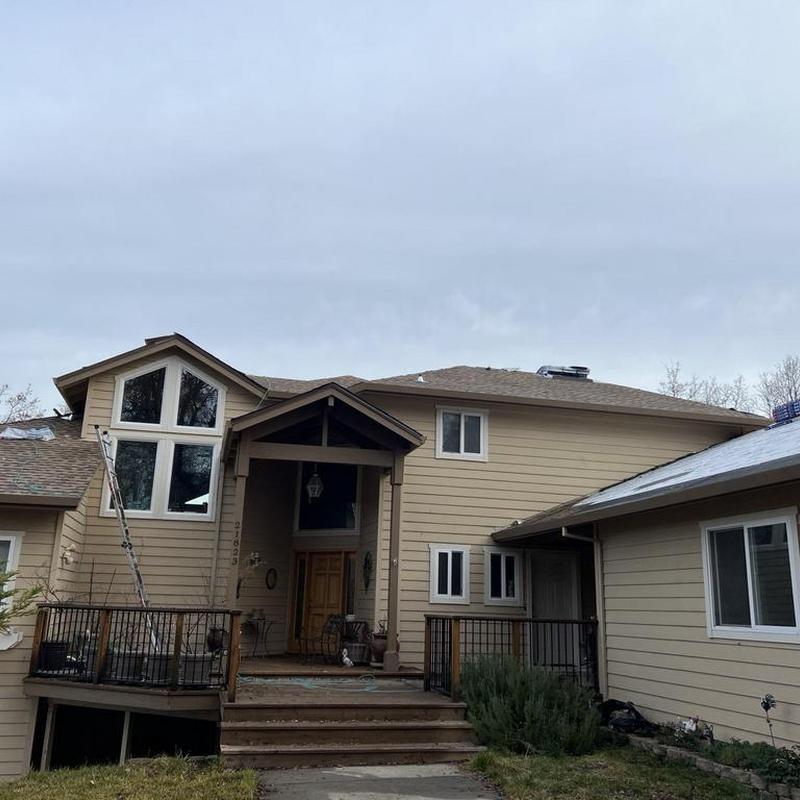 GAF asphalt roofing installation on residential house