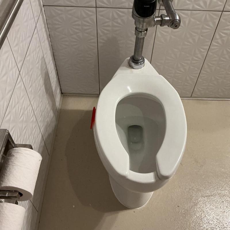 Toilet with wax ring replacement and resealed base Toilet with wax ring replacement and resealed base