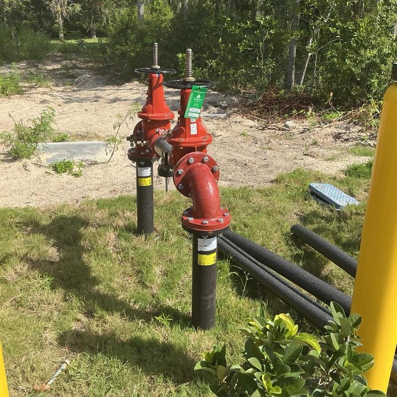 Backflow prevention valves with insulation outdoors Backflow prevention valves with insulation outdoors