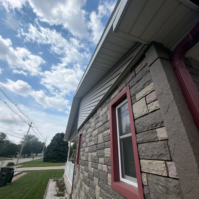 Roof eaves and siding inspection with no damage found Roof eaves and siding inspection with no damage found