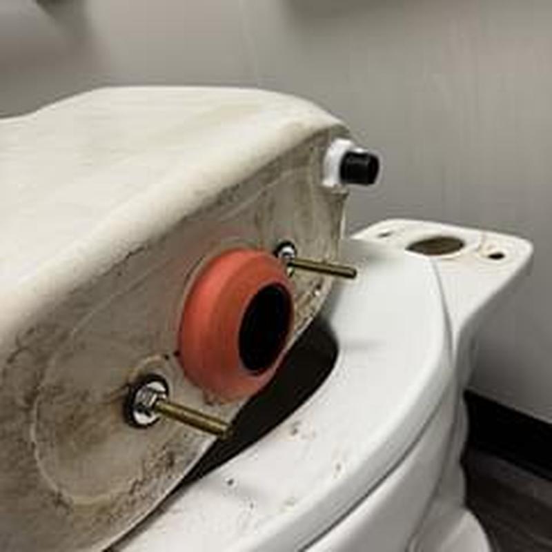 Toilet tank and wax ring replacement in bathroom Toilet tank and wax ring replacement in bathroom