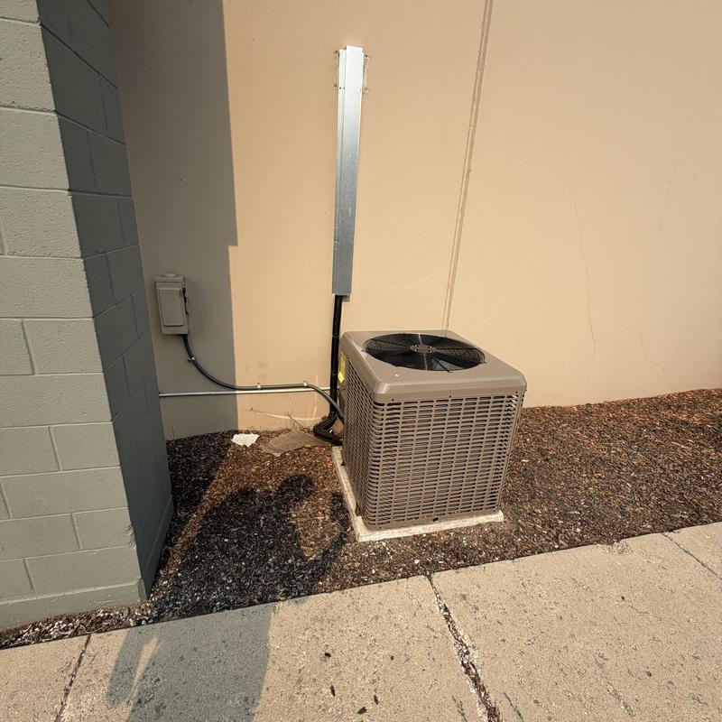 Outdoor HVAC AC unit with electrical disconnect panel Outdoor HVAC AC unit with electrical disconnect panel