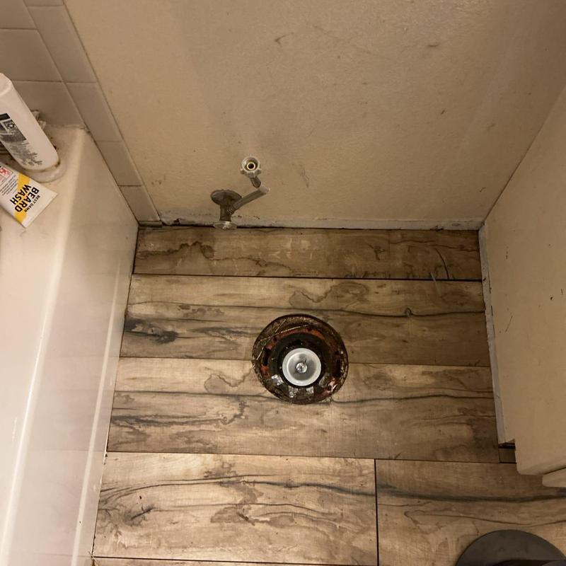 Toilet flange installation on bathroom floor