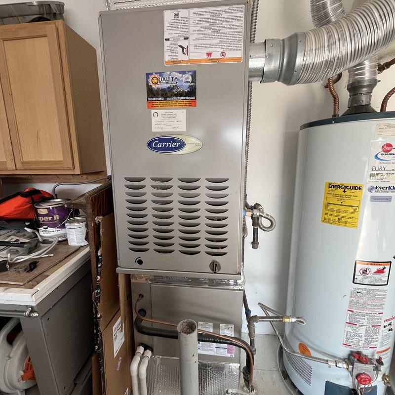 Carrier gas furnace installation in utility room