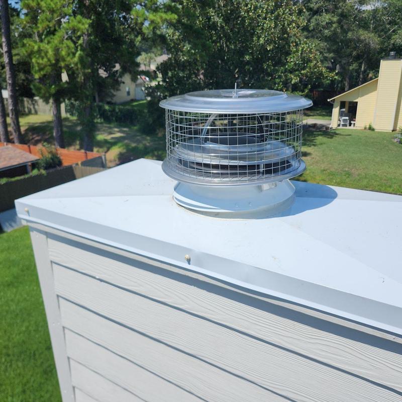 Chimney chase cover with new flue cap installation Chimney chase cover with new flue cap installation