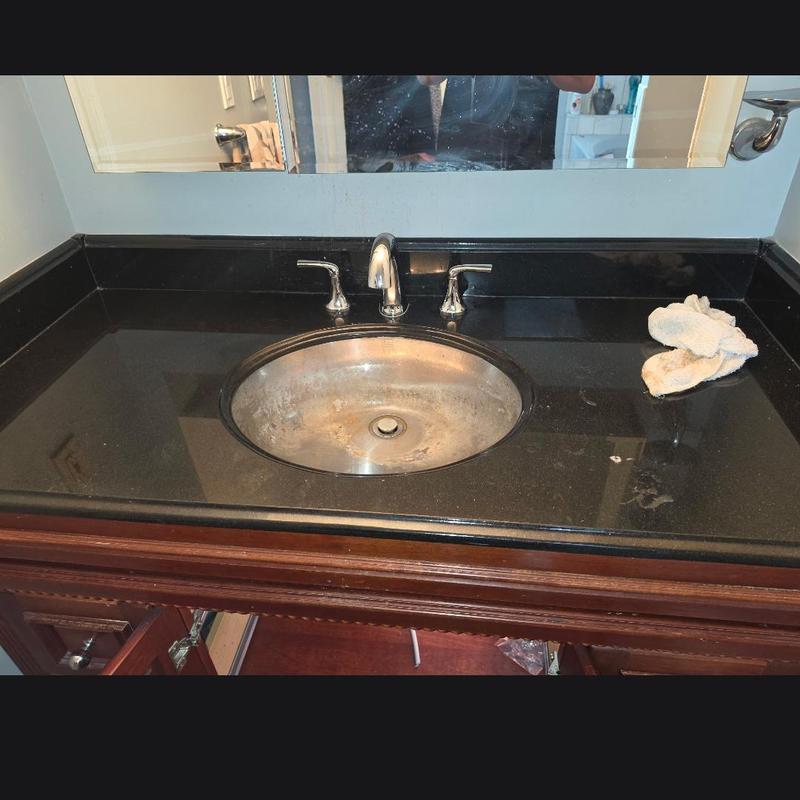 Wide spread vanity faucet and undermount sink installation Wide spread vanity faucet and undermount sink installation