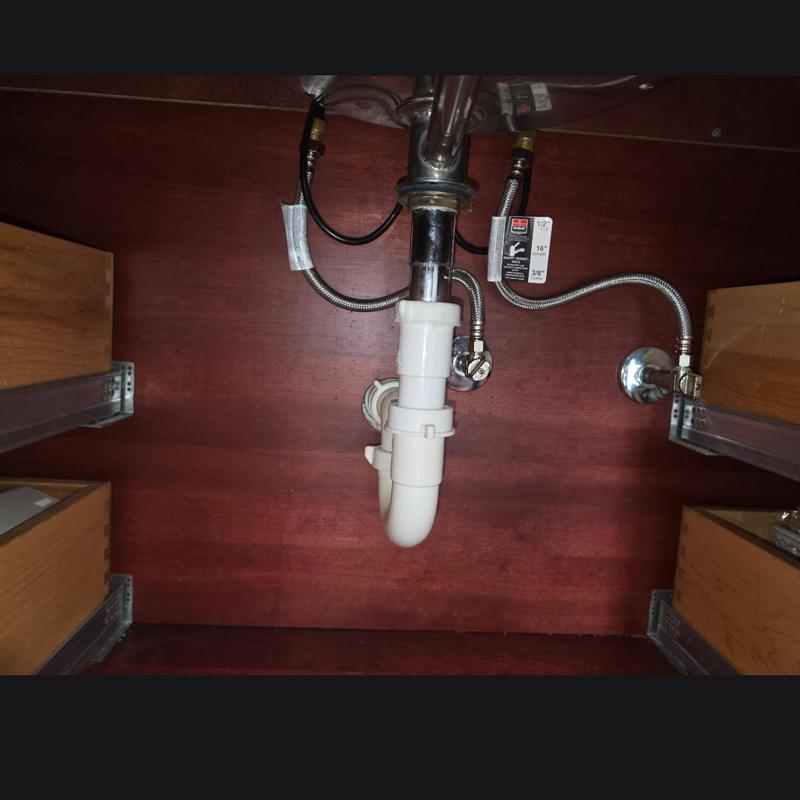 Vanity faucet supply lines and drain plumbing installation Vanity faucet supply lines and drain plumbing installation