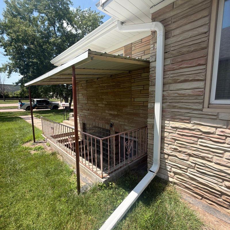 Gutter downspout and basement awning installation Gutter downspout and basement awning installation