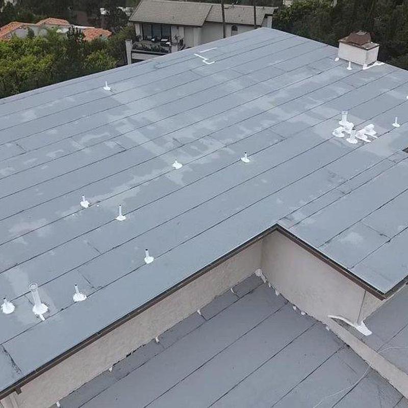 Flat roof with sealed vents and flashing in Orange, CA Flat roof with sealed vents and flashing in Orange, CA